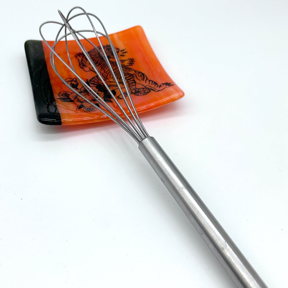 Tiger Tattoo Handmade 4.5" Handmade Fused Glass Catch-all Dish