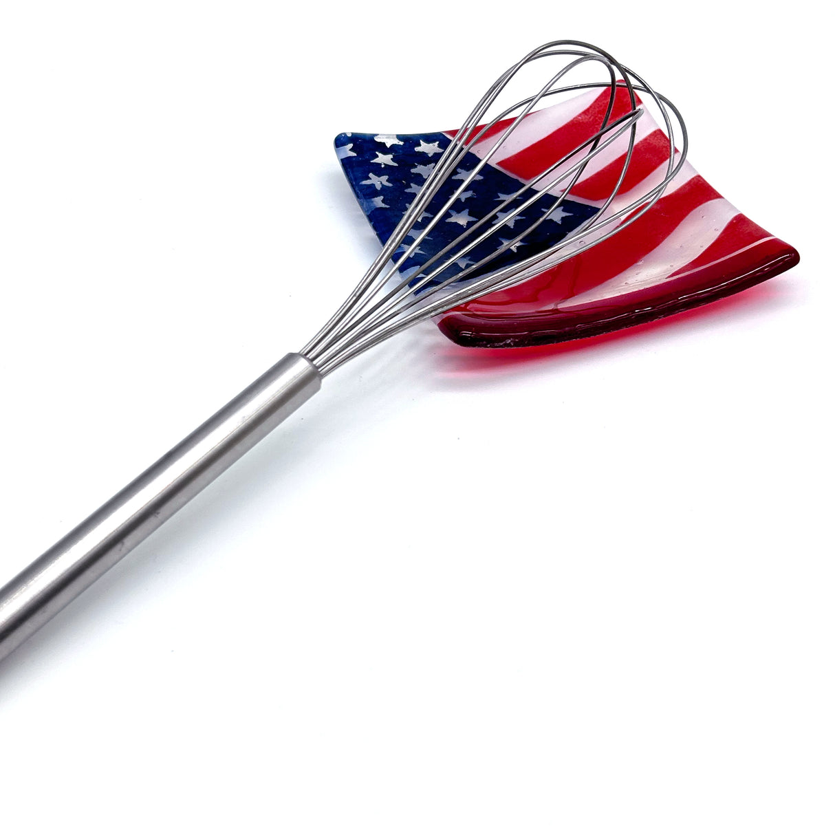 USA Flag 4.5" Handmade Fused Glass Catch-all Dish