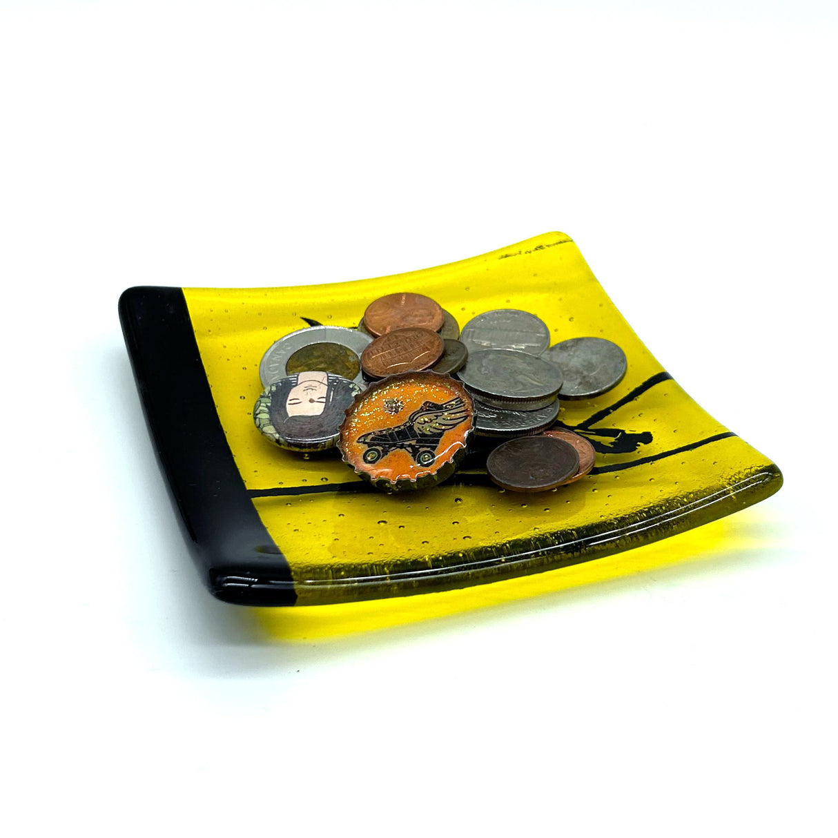 Birds | Warbler 4.5" Handmade Fused Glass Catch-all Dish