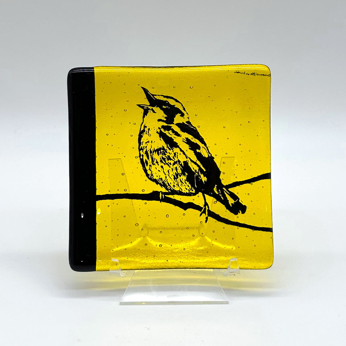 Birds | Warbler 4.5" Handmade Fused Glass Catch-all Dish