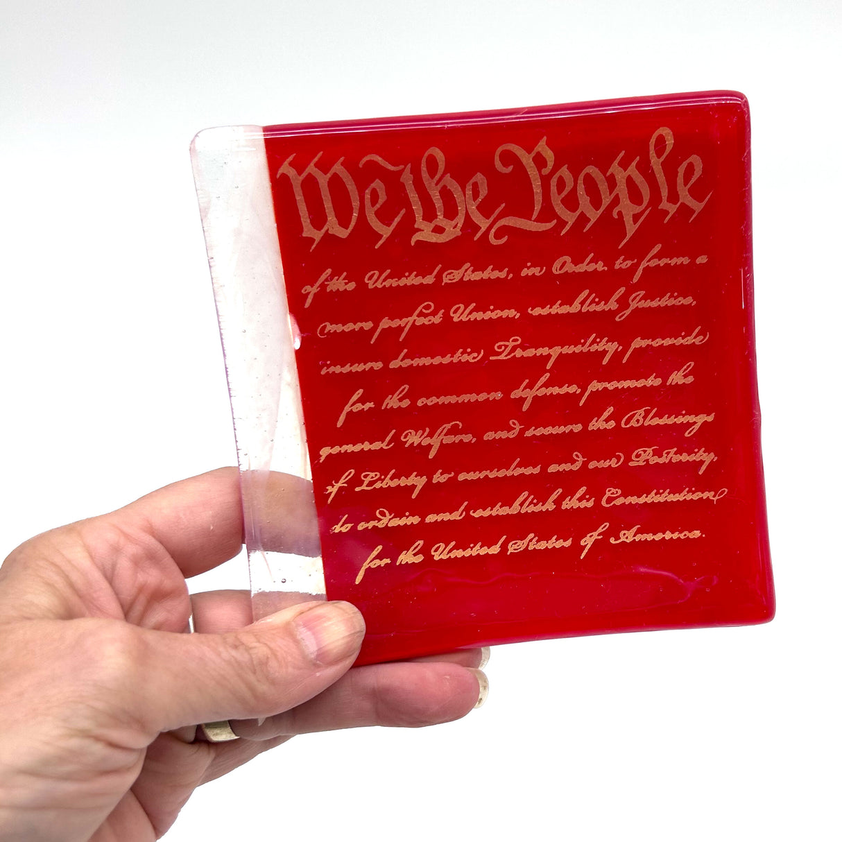 We The People Handmade 4.5" Handmade Fused Glass Catch-all Dish