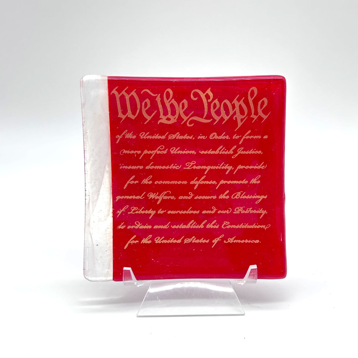We The People Handmade 4.5" Handmade Fused Glass Catch-all Dish