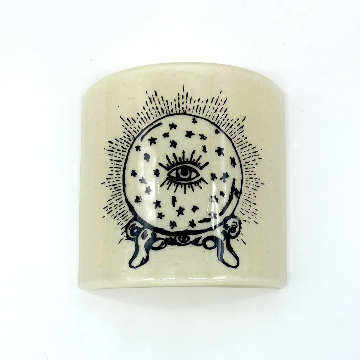 Crystal Ball Fused Glass 4.25" Candle Shield Sconce