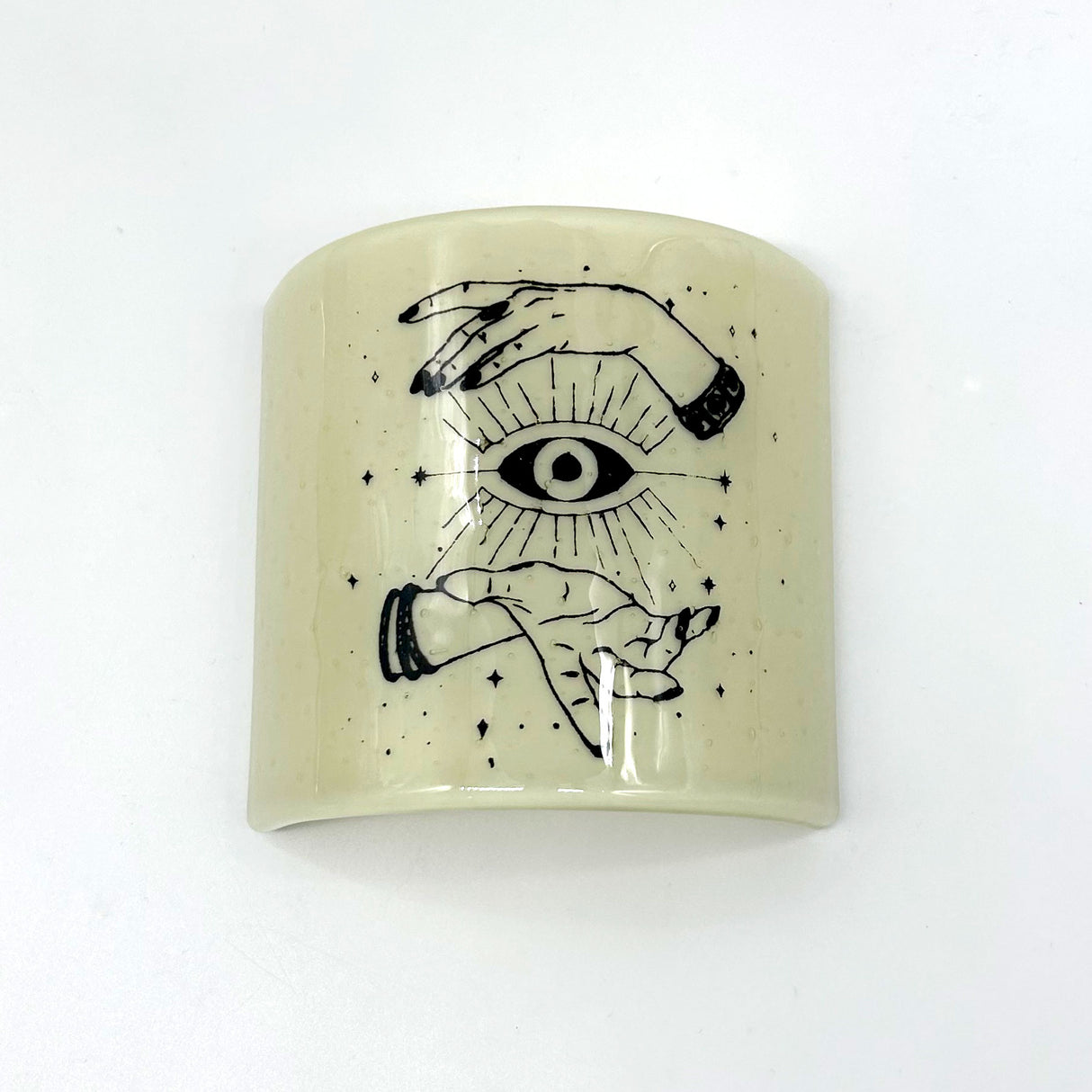 Evil Eye Fused Glass 4.25" Candle Shield Sconce