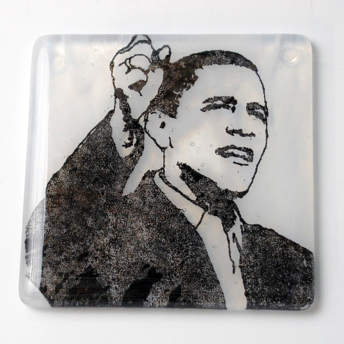 Barack Obama Fused Glass 4" Single Coaster