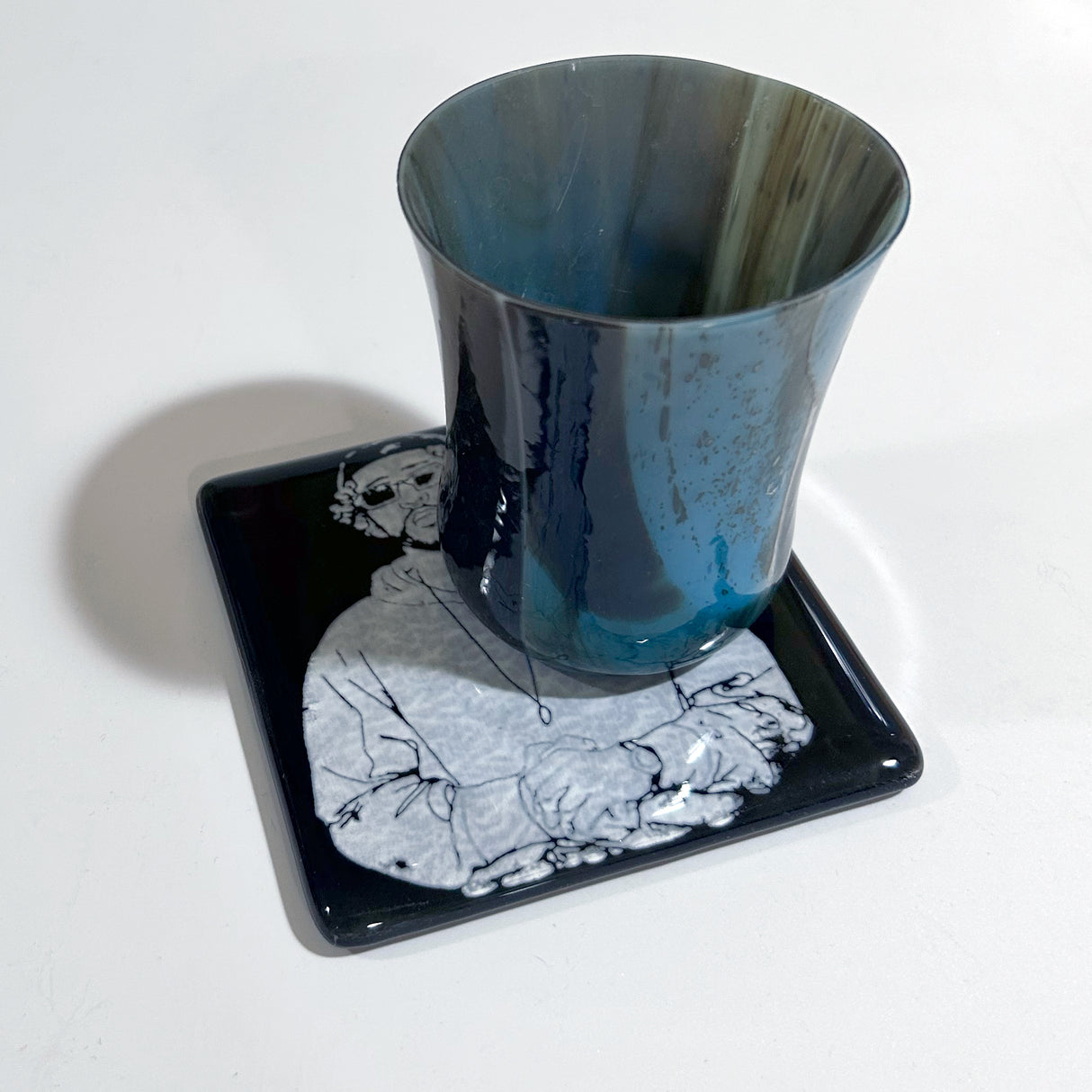 Bad Bunny Fused Glass 4" Single Coaster