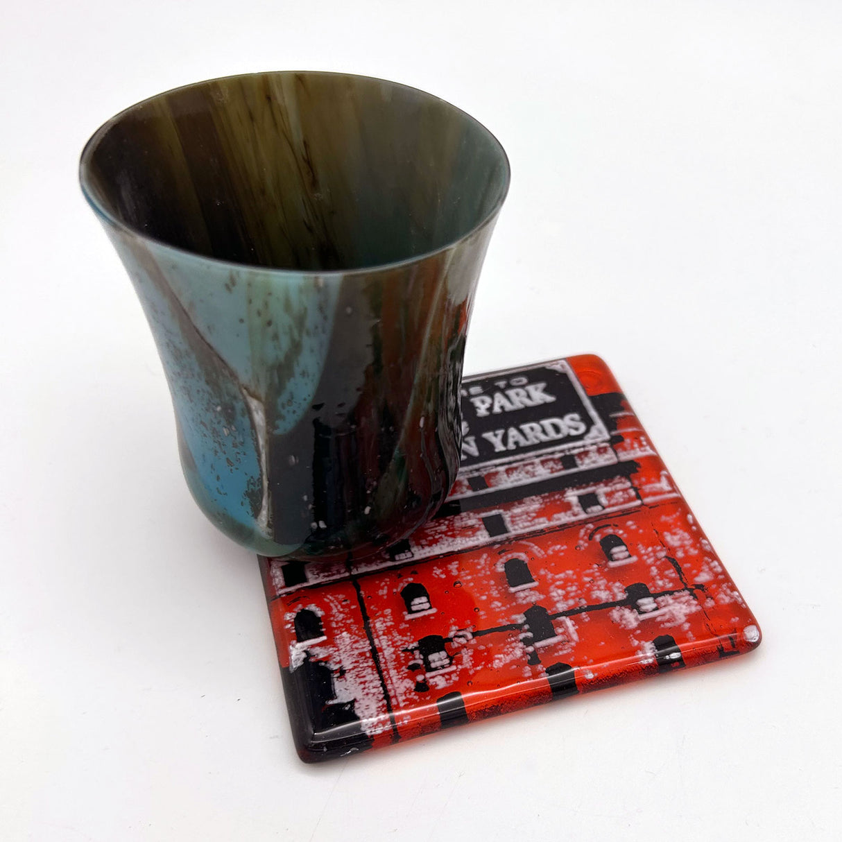 Baltimore Camden Yards Fused Glass 4" Single Coaster