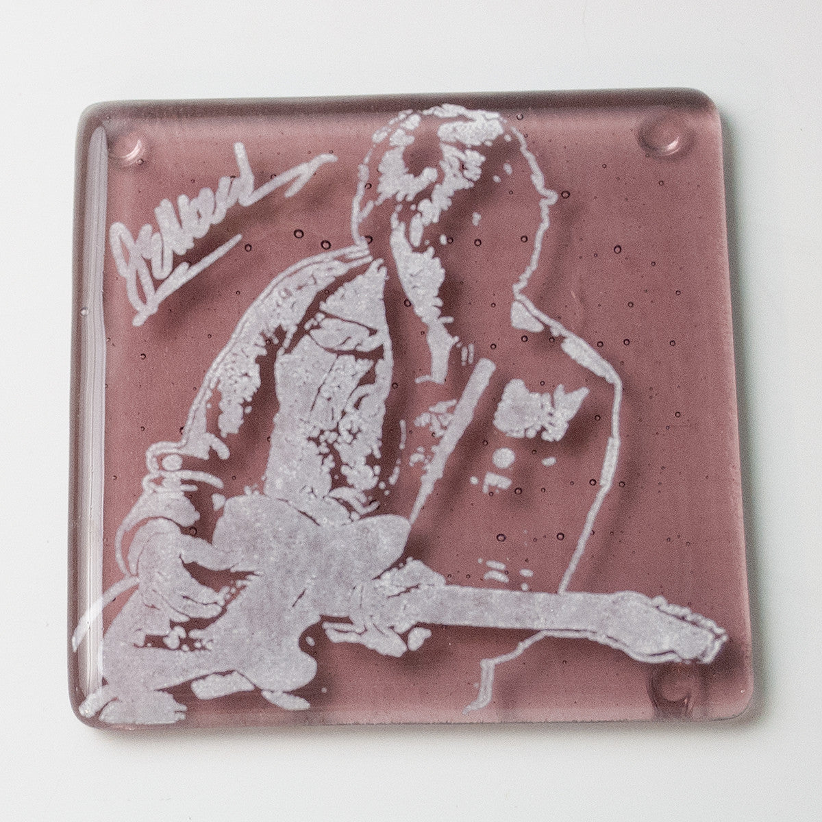 Jeff Beck Fused Glass 4" Single Coaster