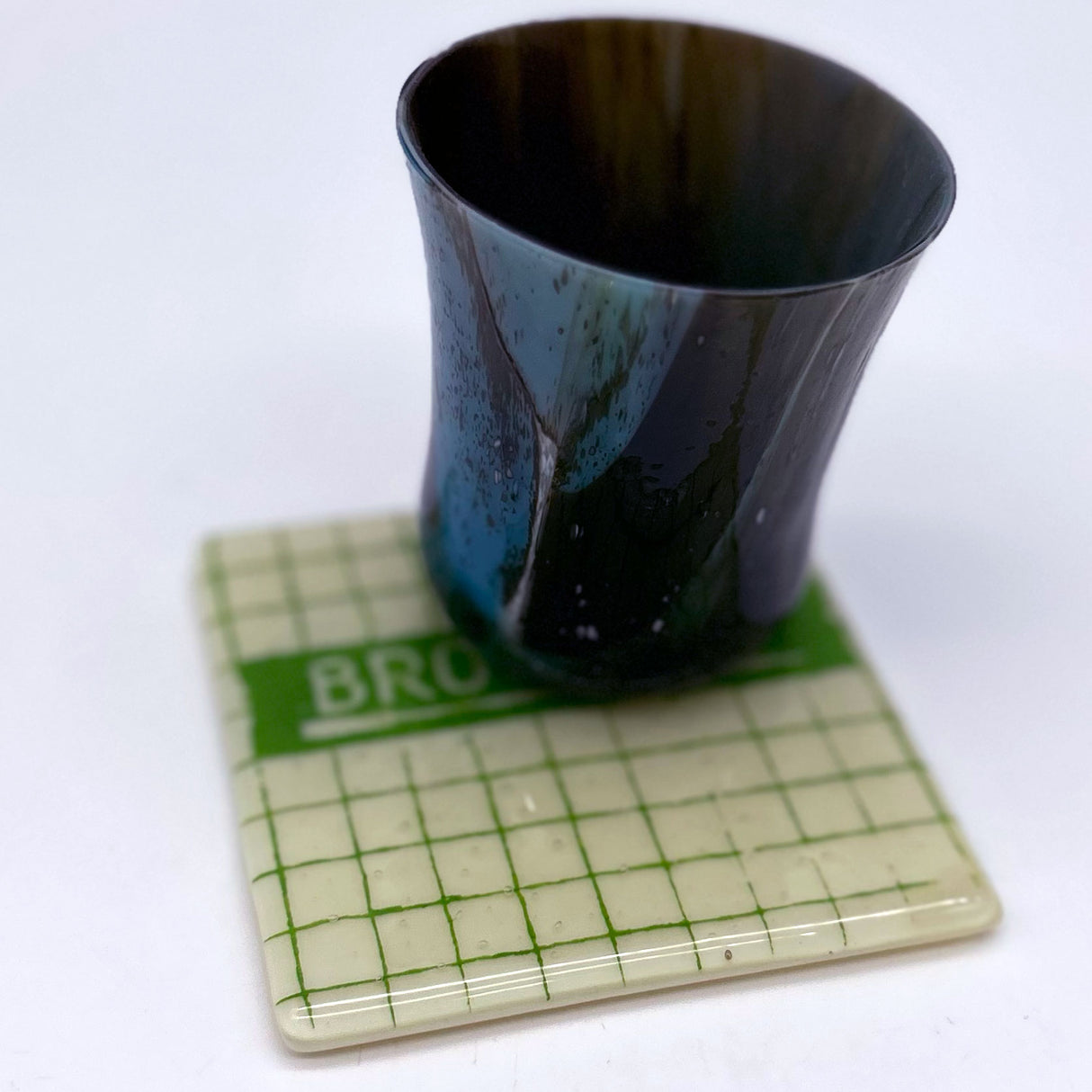 New York City Brooklyn Subway Tiles Fused Glass 4" Single Coaster