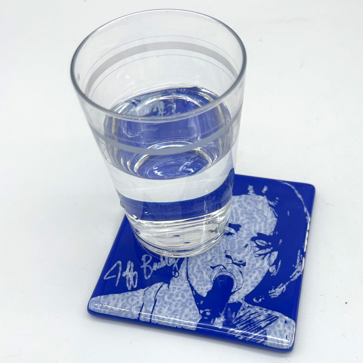 Jeff Buckley Handmade 4" Handmade Fused Glass Coaster