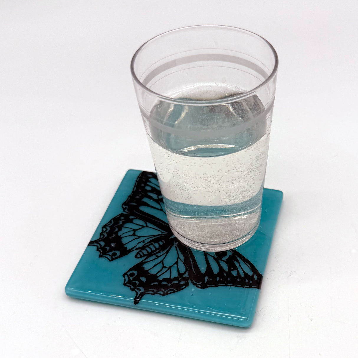 Butterfly Fused Glass 4" Single Coaster