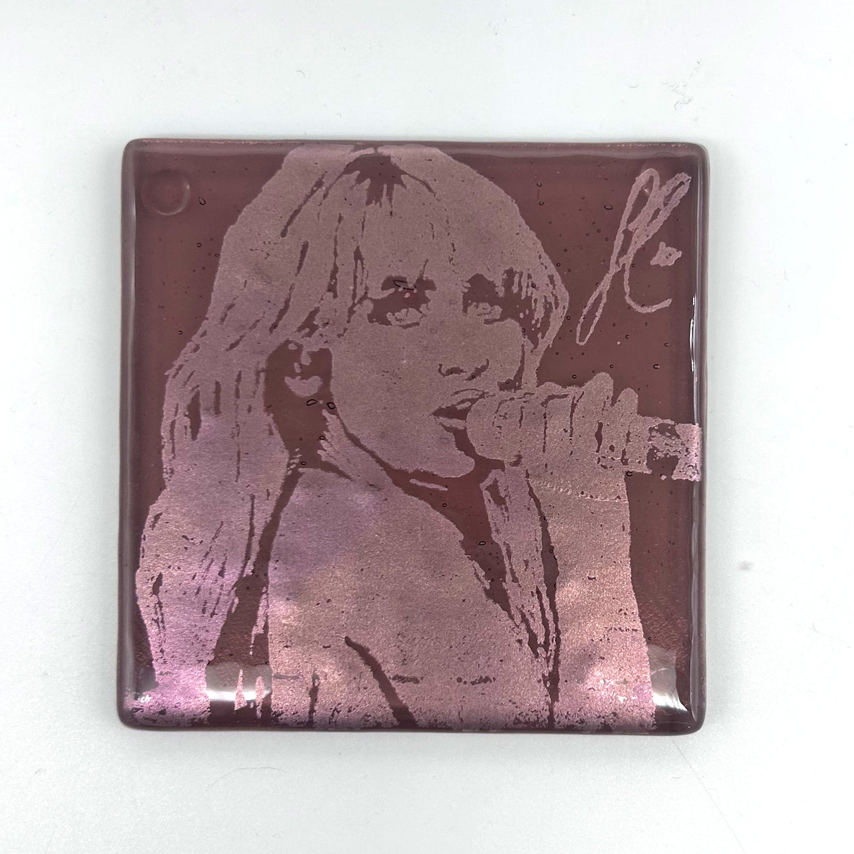 Sabrina Carpenter Handmade 4" Fused Glass Single Coaster