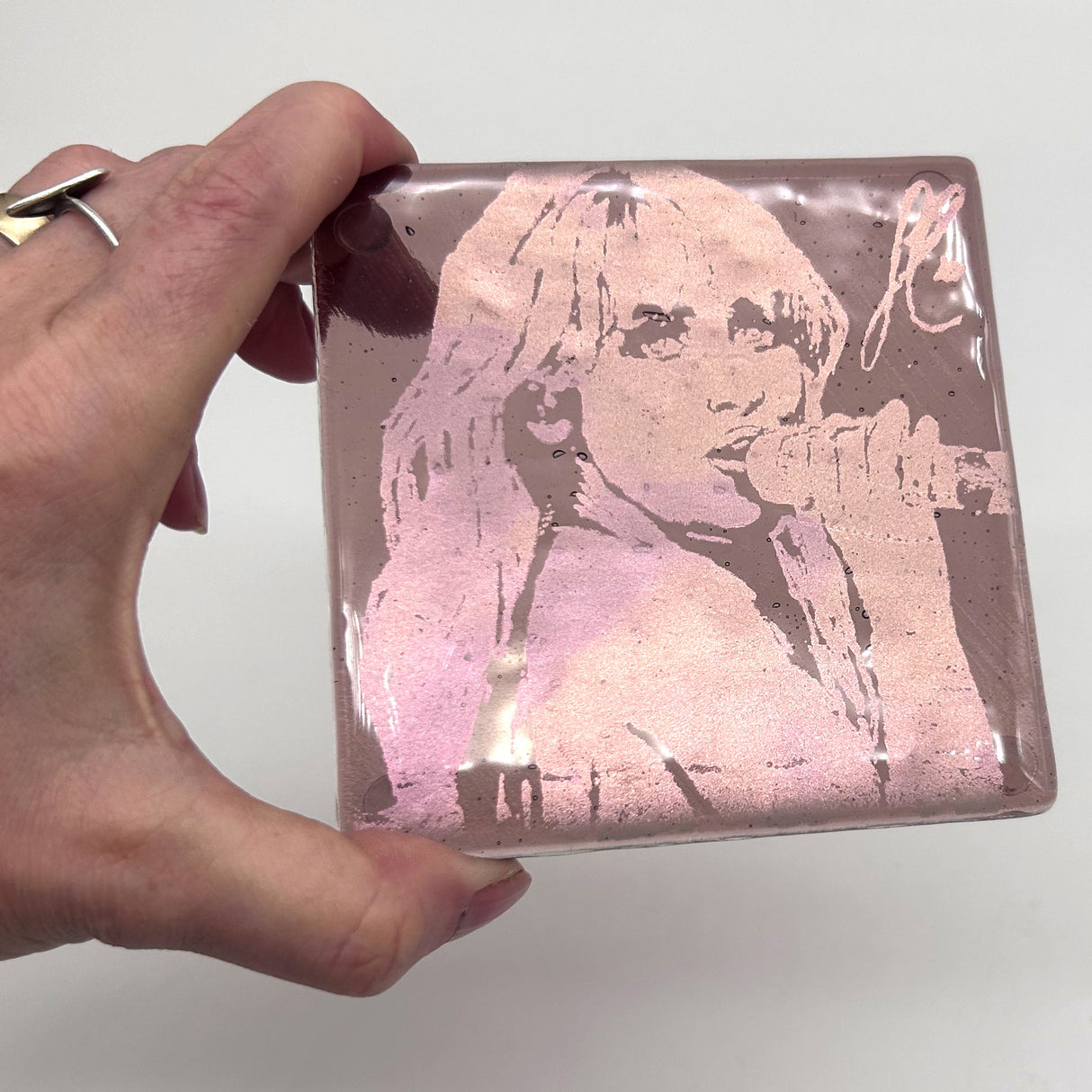 Sabrina Carpenter Handmade 4" Fused Glass Single Coaster