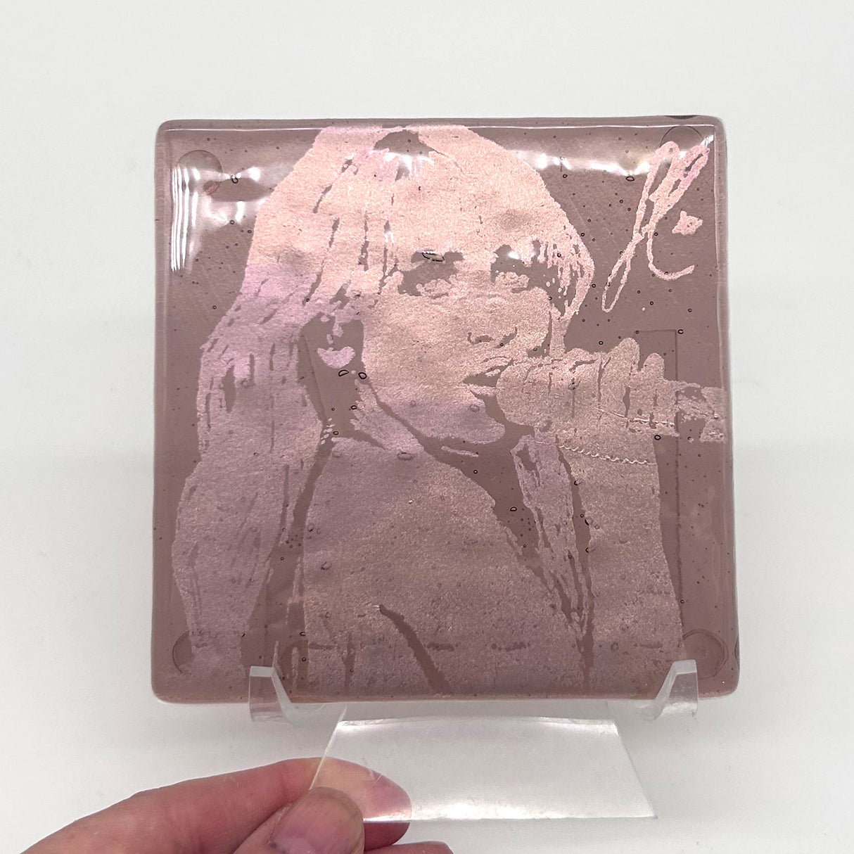 Sabrina Carpenter Handmade 4" Fused Glass Single Coaster