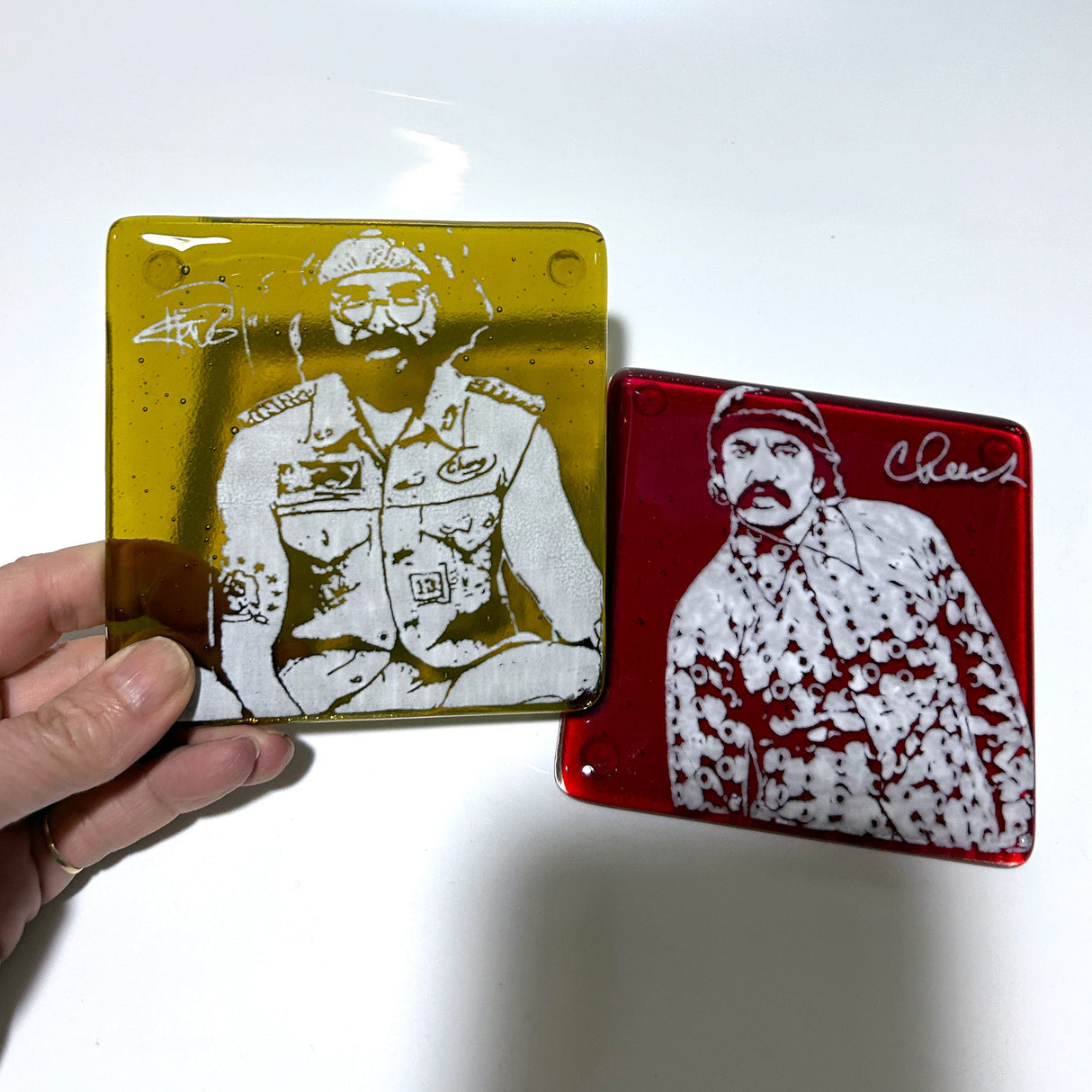 Cheech Marin Fused Glass 4" Single Coaster