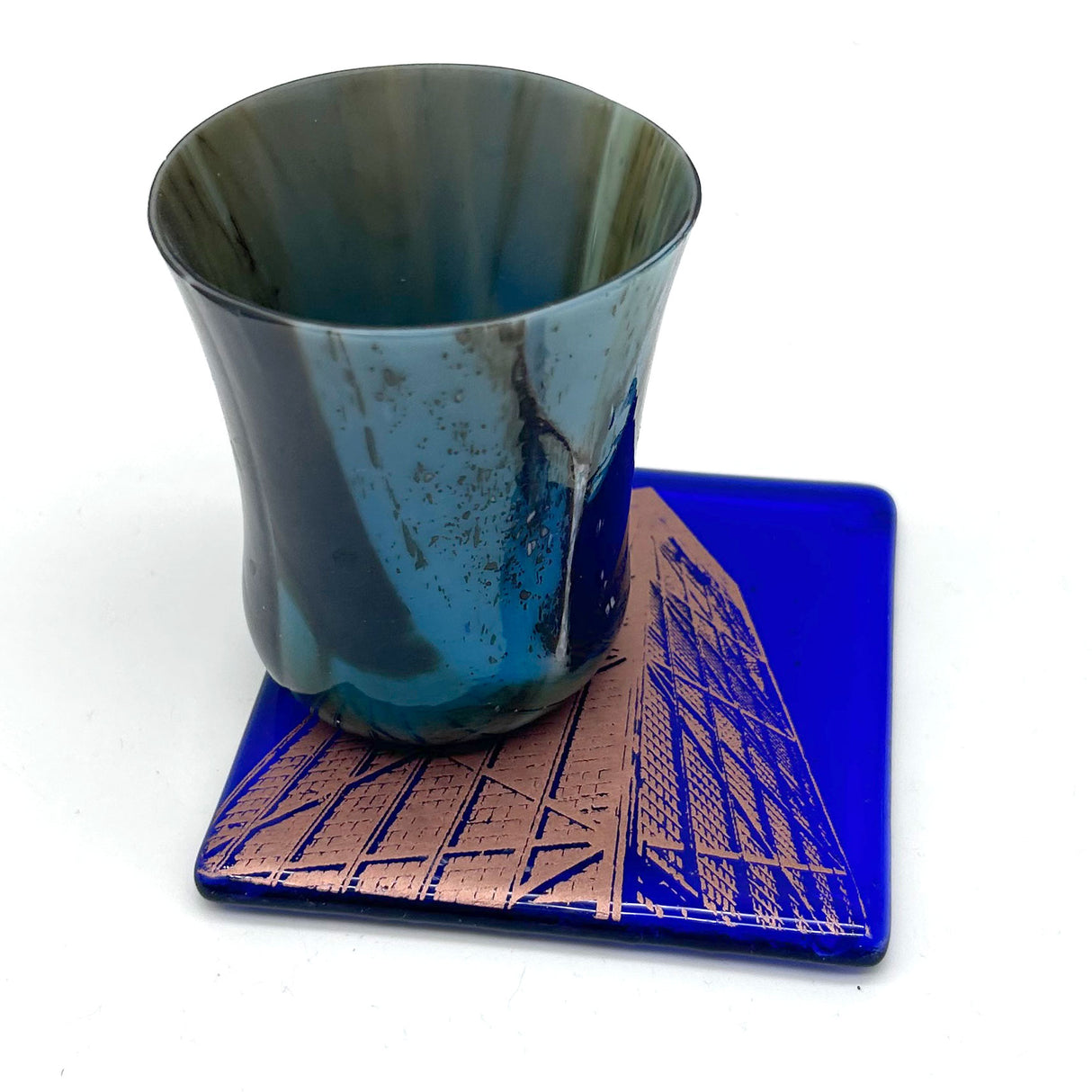Chicago Hancock Building Fused Glass 4" Single Coaster