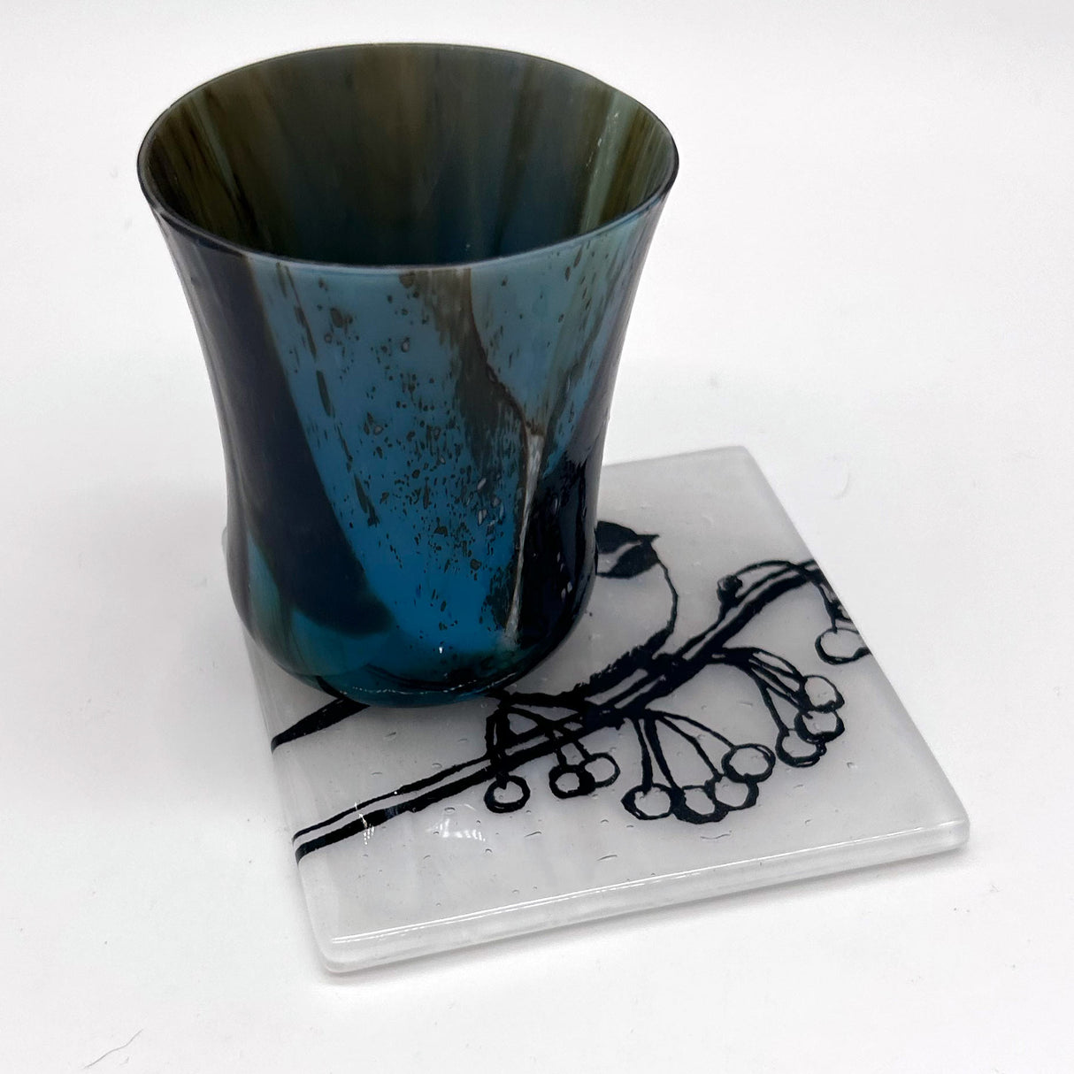 Birds | Chickadee Fused Glass 4" Single Coaster
