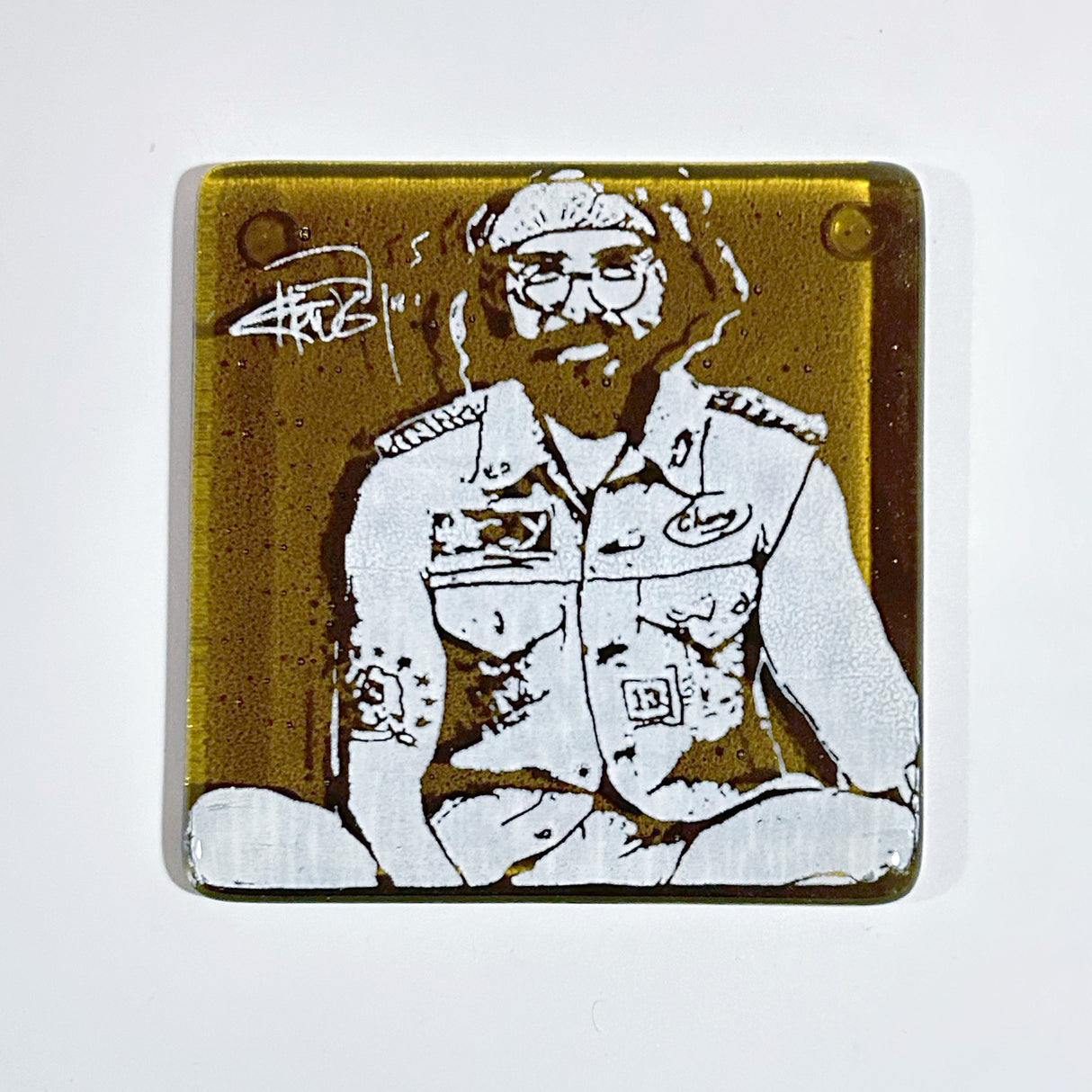 Tommy Chong  Fused Glass 4" Single Coaster