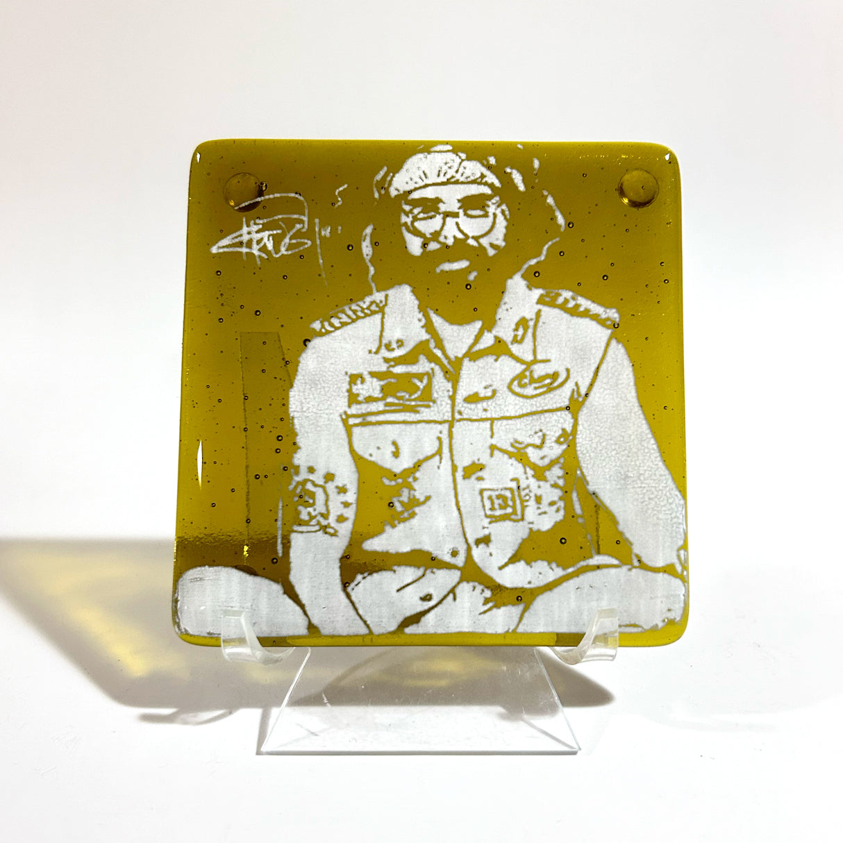 Tommy Chong  Fused Glass 4" Single Coaster