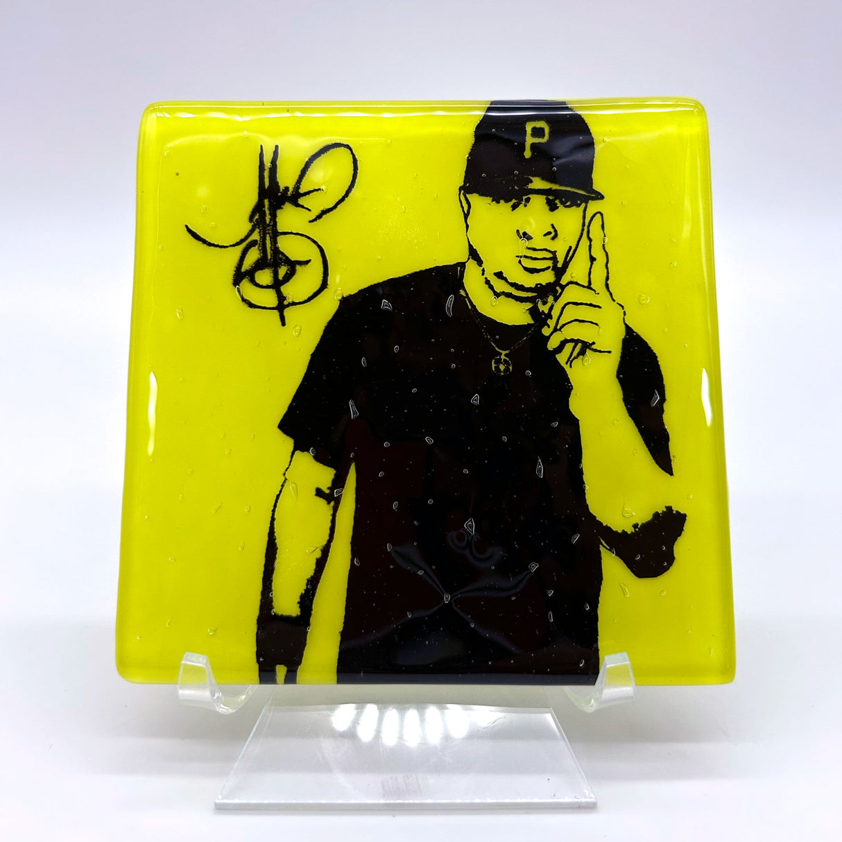 Chuck D Fused Glass 4" Single Coaster