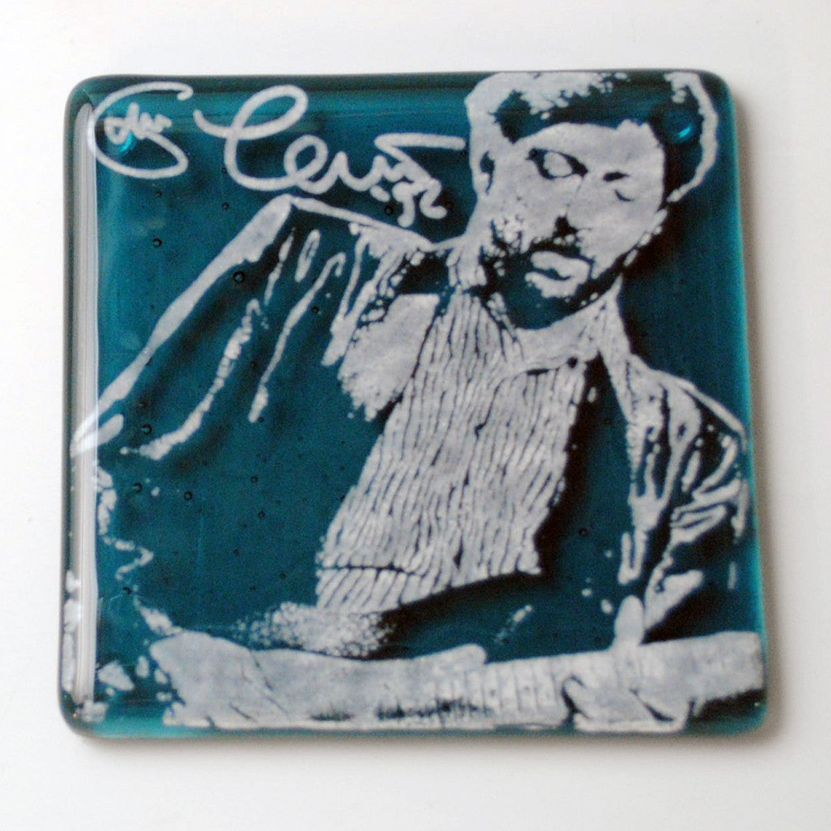 Eric Clapton Fused Glass 4" Single Coaster