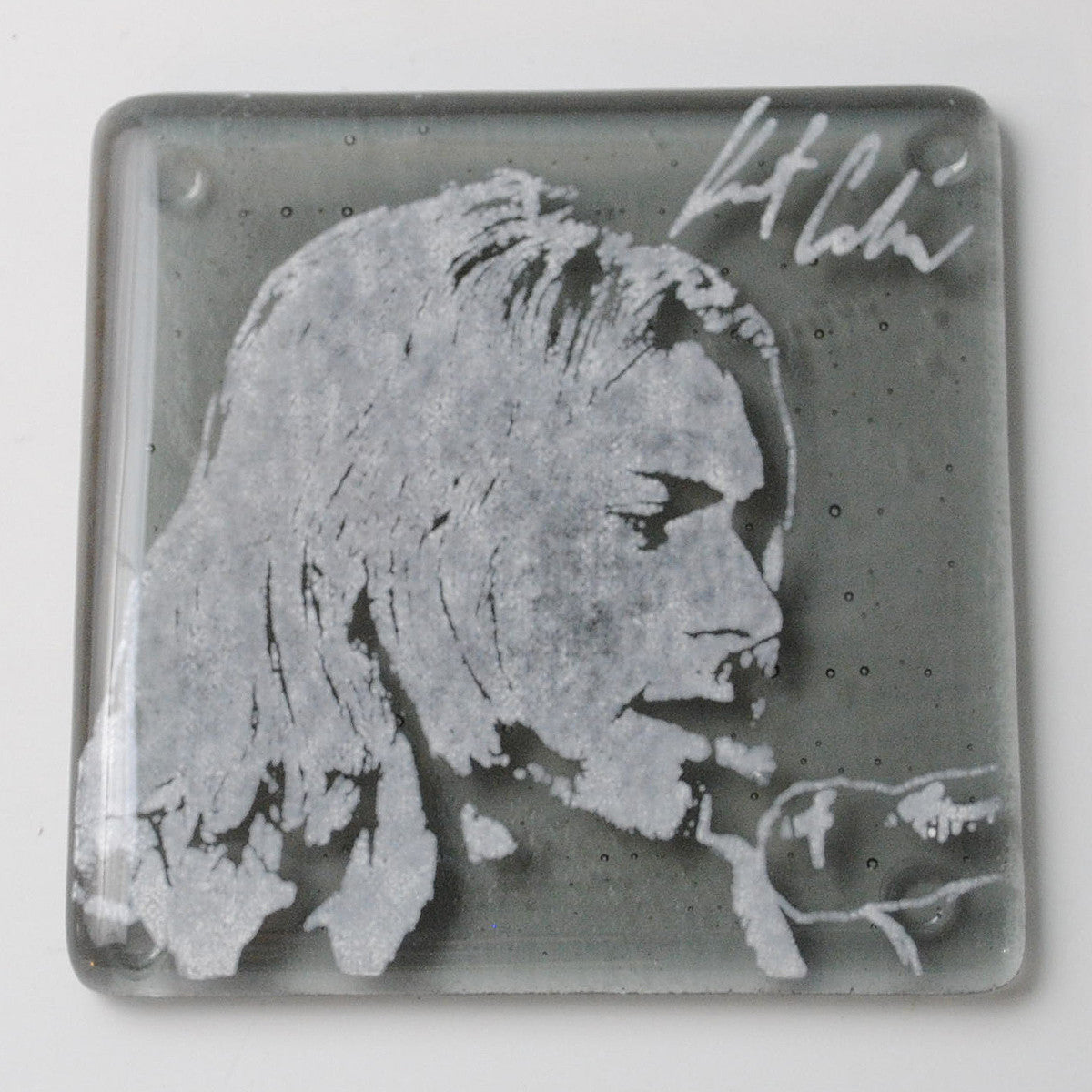 Kurt Cobain Fused Glass 4" Single Coaster