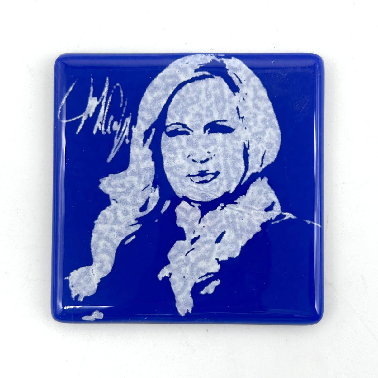 Jennifer Coolidge Handmade 4" Fused Glass Single Coaster