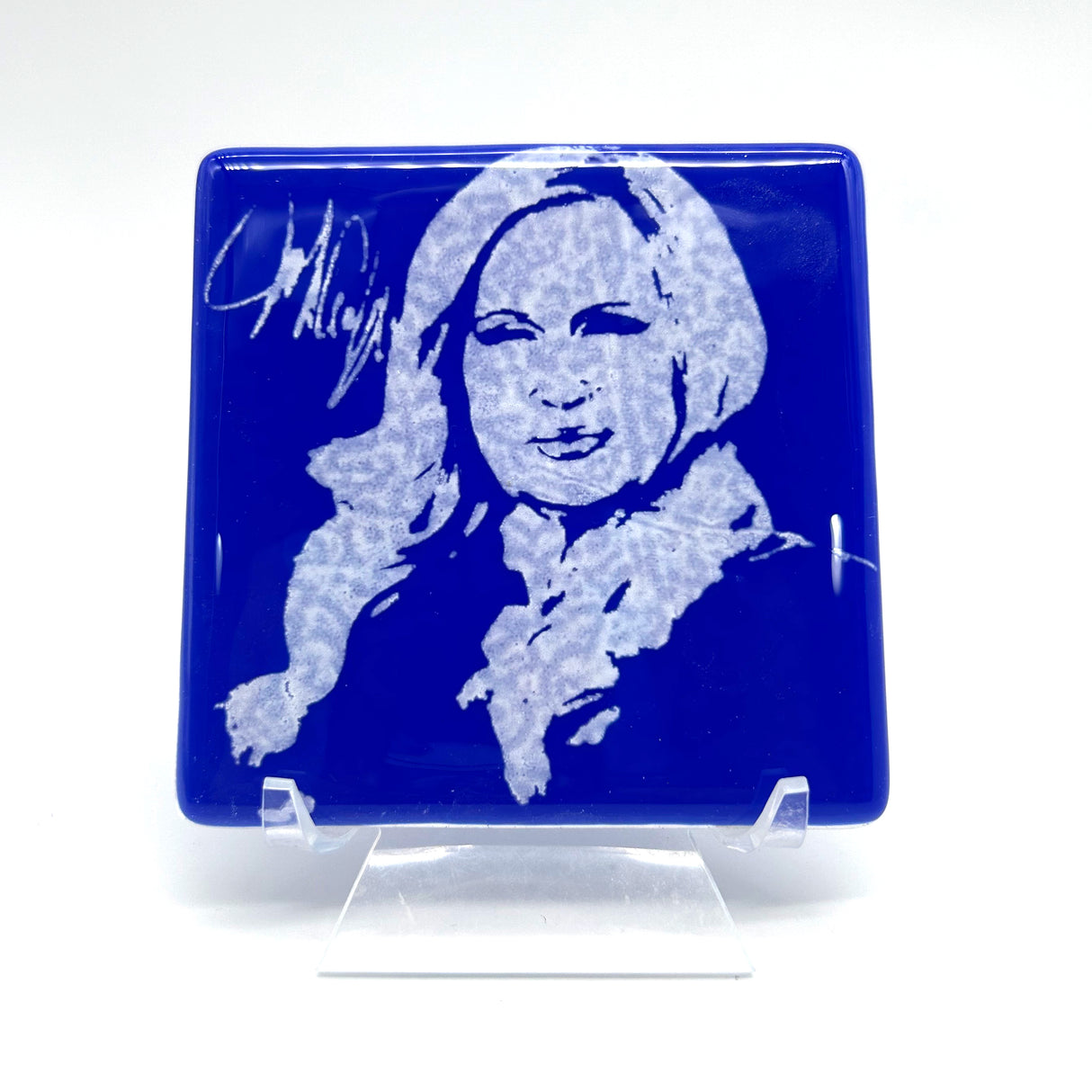 Jennifer Coolidge Handmade 4" Fused Glass Single Coaster
