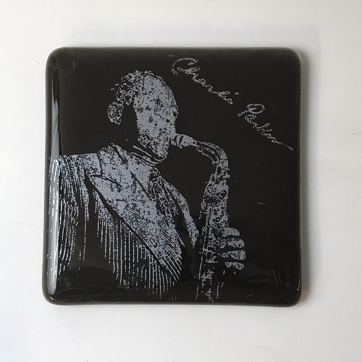 Charlie Parker Fused Glass 4" Single Coaster