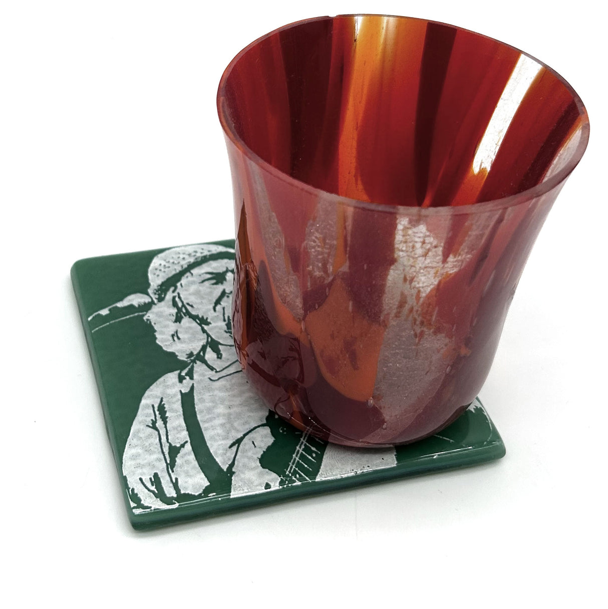 David Crosby Fused Glass 4" Single Coaster