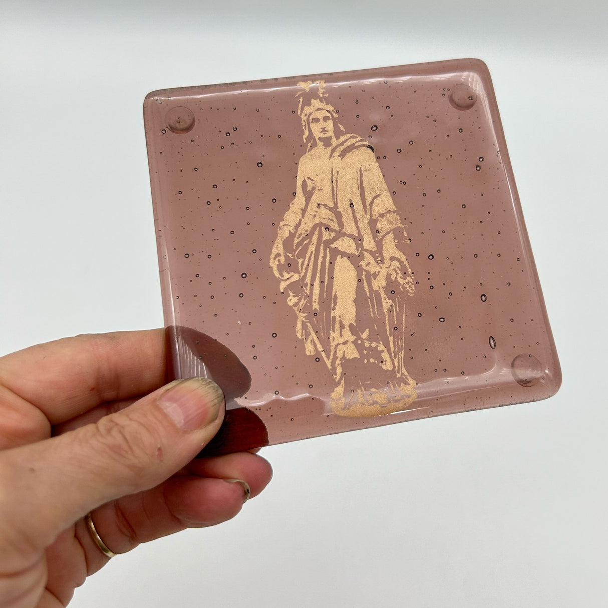 Washington DC Freedom Statue Fused Glass 4" Single Coaster - made to order