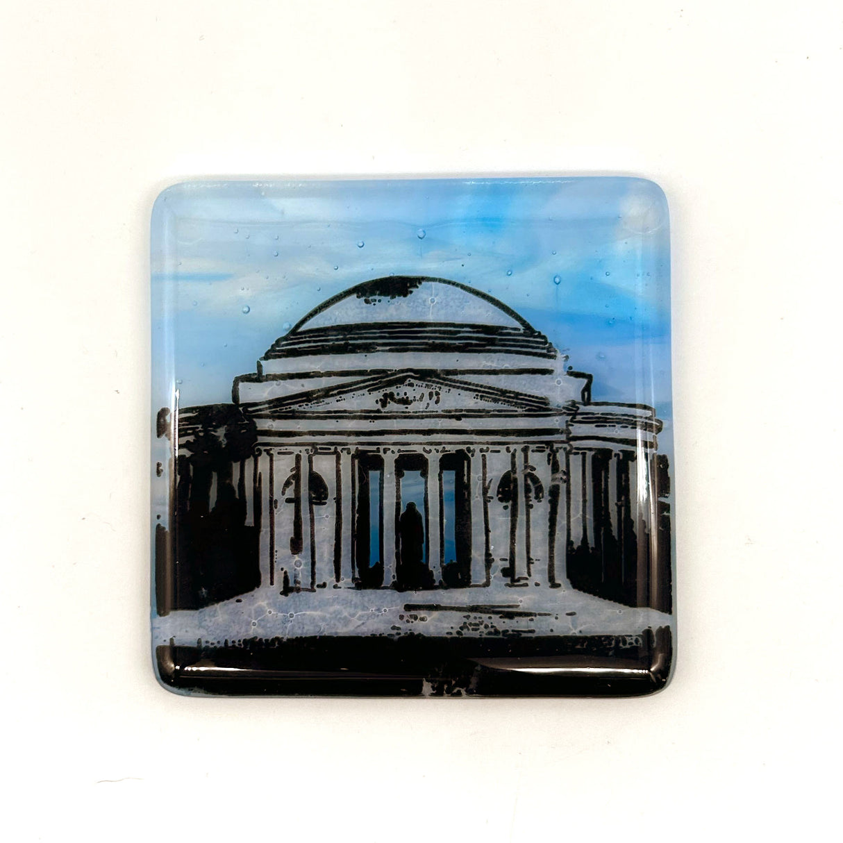 Washington DC Jefferson Memorial  Fused Glass 4" Single Coaster