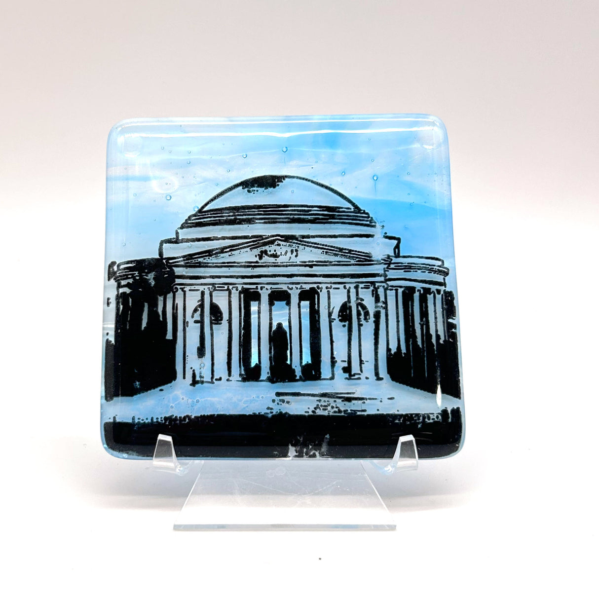 Washington DC Jefferson Memorial  Fused Glass 4" Single Coaster
