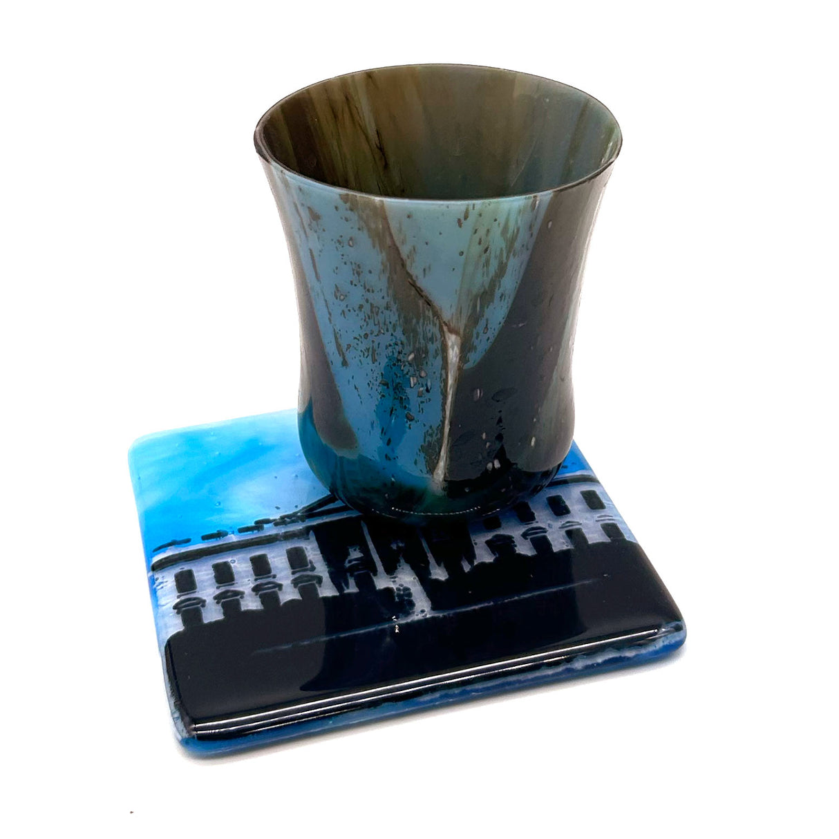 Washington DC White House Fused Glass 4" Single Coaster