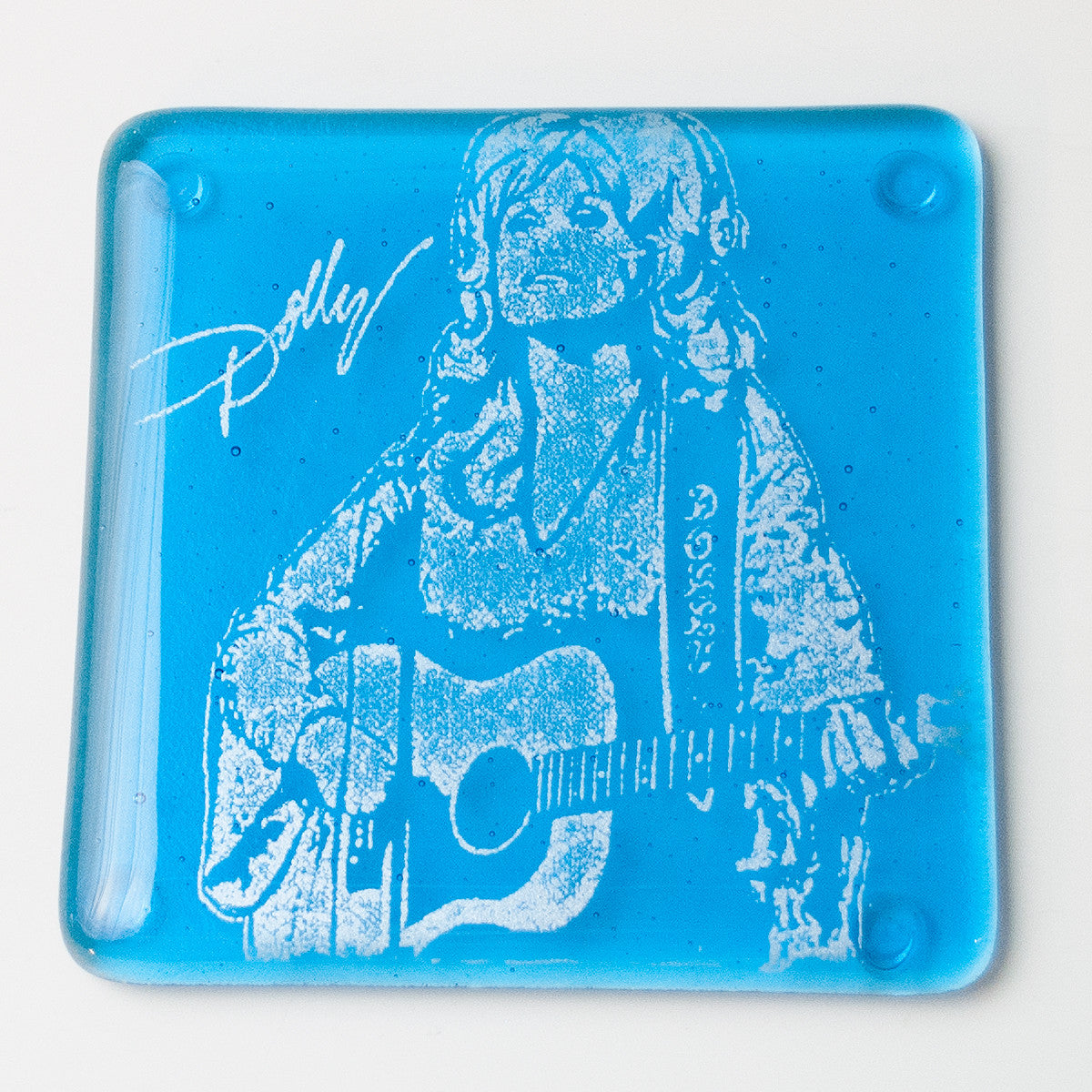Dolly Parton Fused Glass 4" Single Coaster