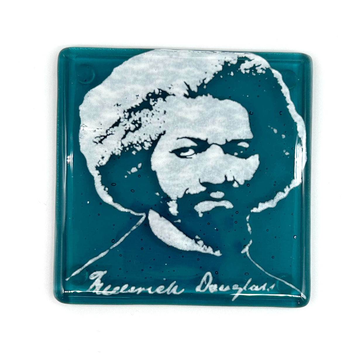 Frederick Douglass Fused Glass 4" Single Coaster
