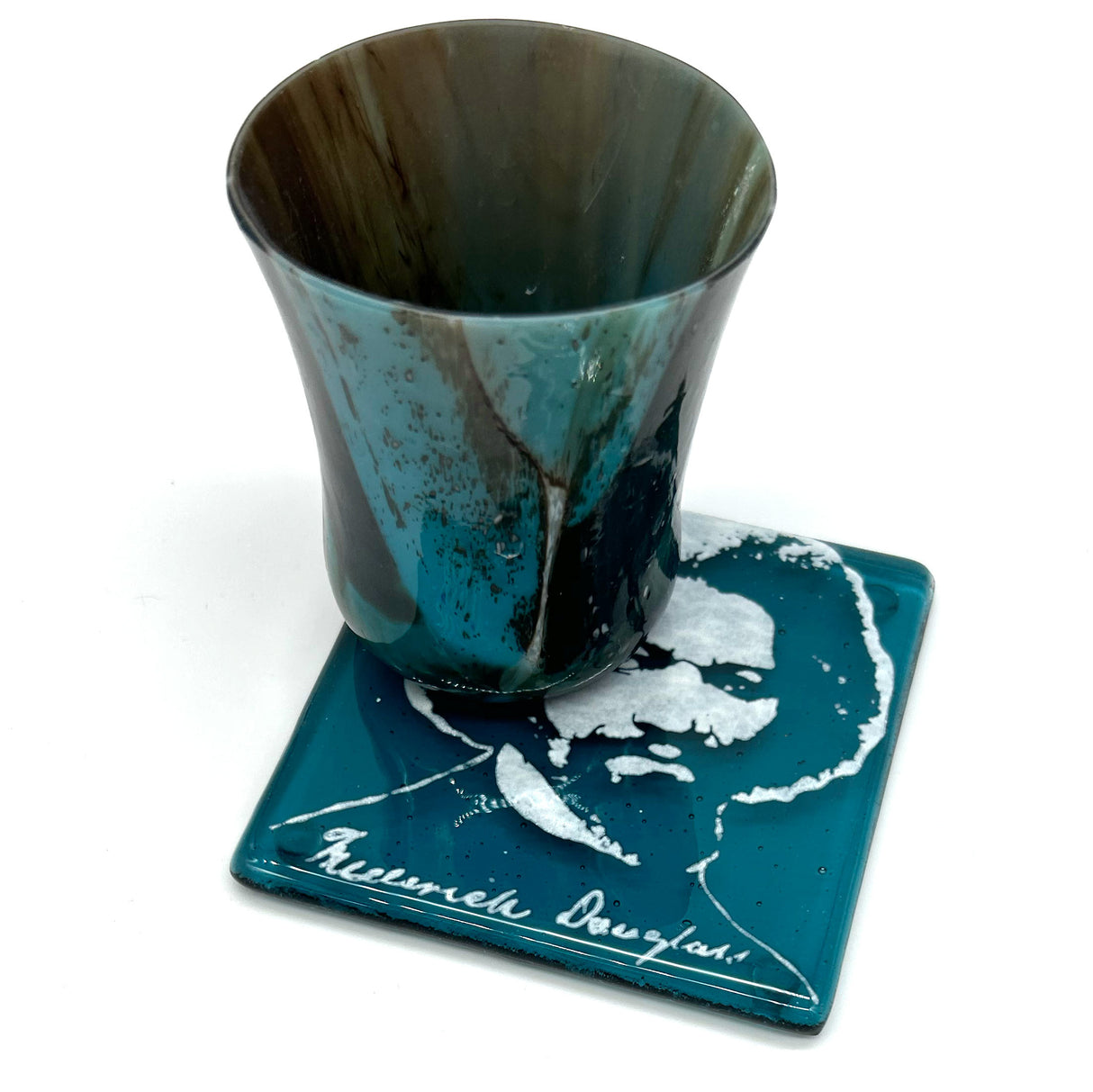 Frederick Douglass Fused Glass 4" Single Coaster