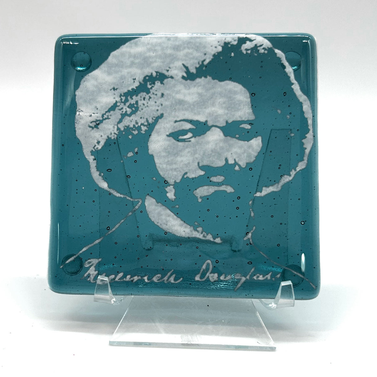 Frederick Douglass Fused Glass 4" Single Coaster
