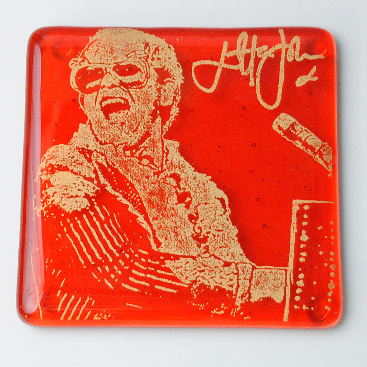 Elton John Fused Glass 4" Single Coaster