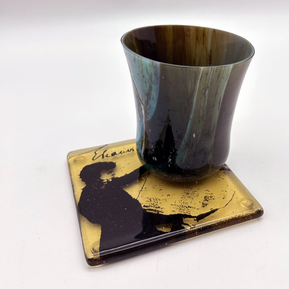 Eleanor Roosevelt Human Rights Declaration Fused Glass 4" Single Coaster