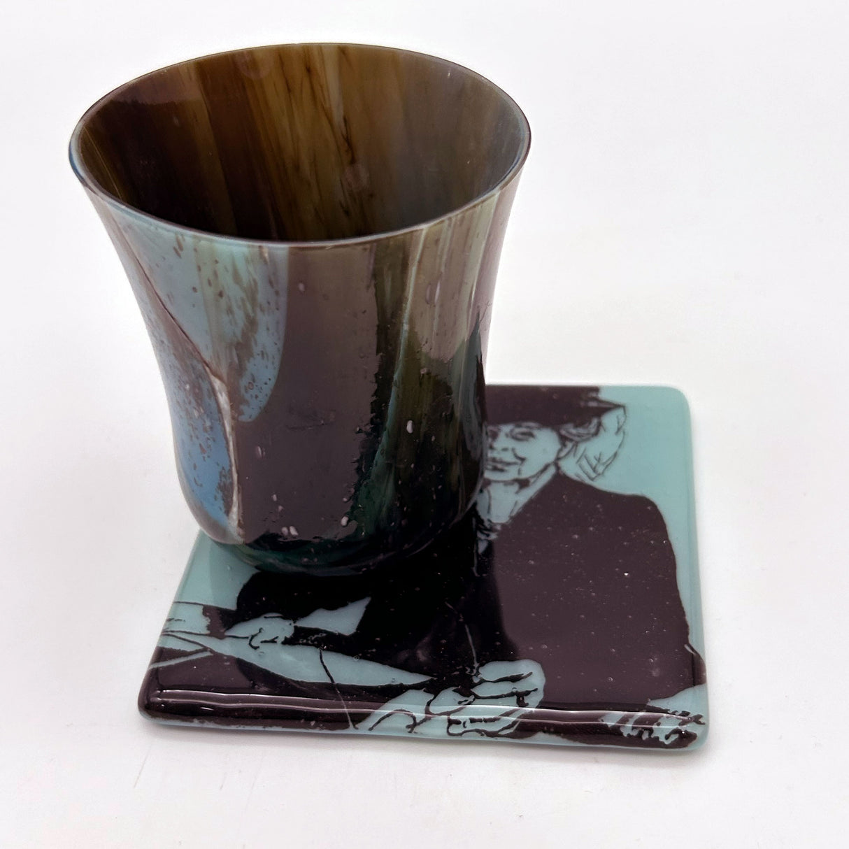 Eleanor Roosevelt (Fireside Chat) Fused Glass 4" Single Coaster