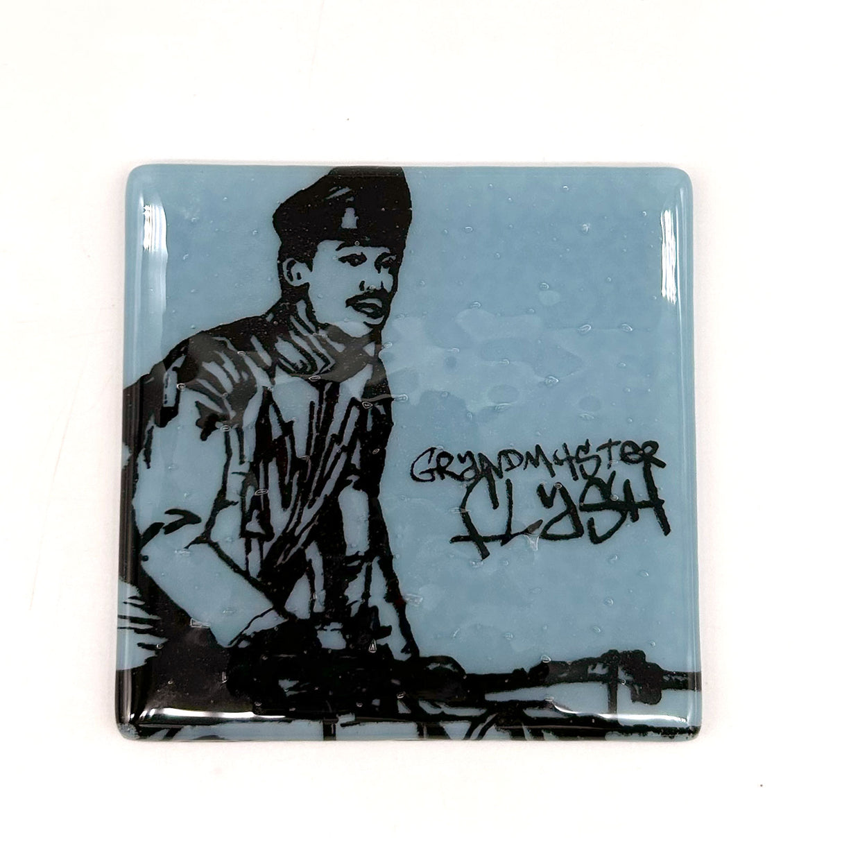 Grandmaster Flash Fused Glass 4" Single Coaster