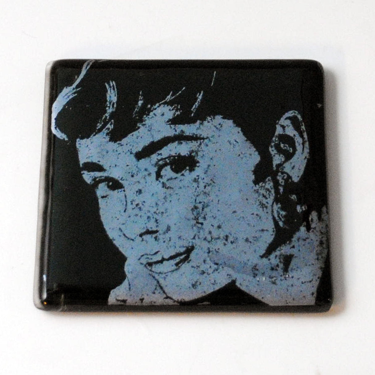 Audrey Hepburn Fused Glass 4" Single Coaster