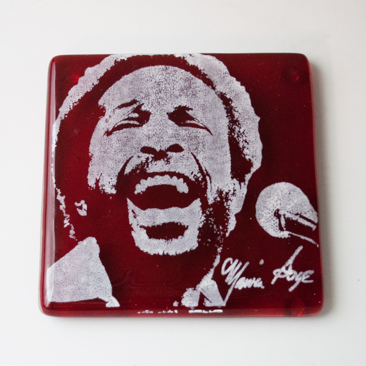 Marvin Gaye Fused Glass 4" Single Coaster