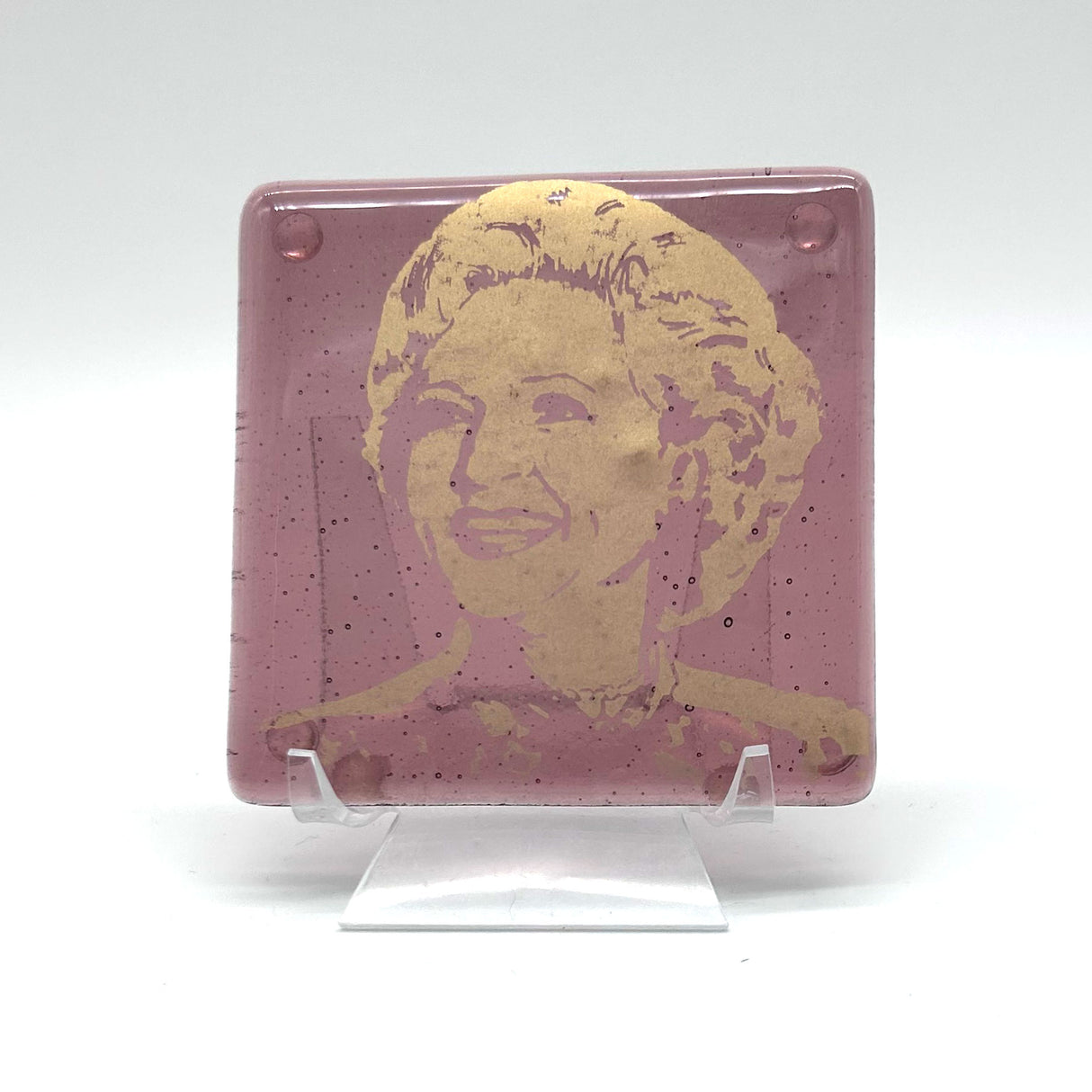 Betty White from the Golden Girls Fused Glass 4" Single Coaster