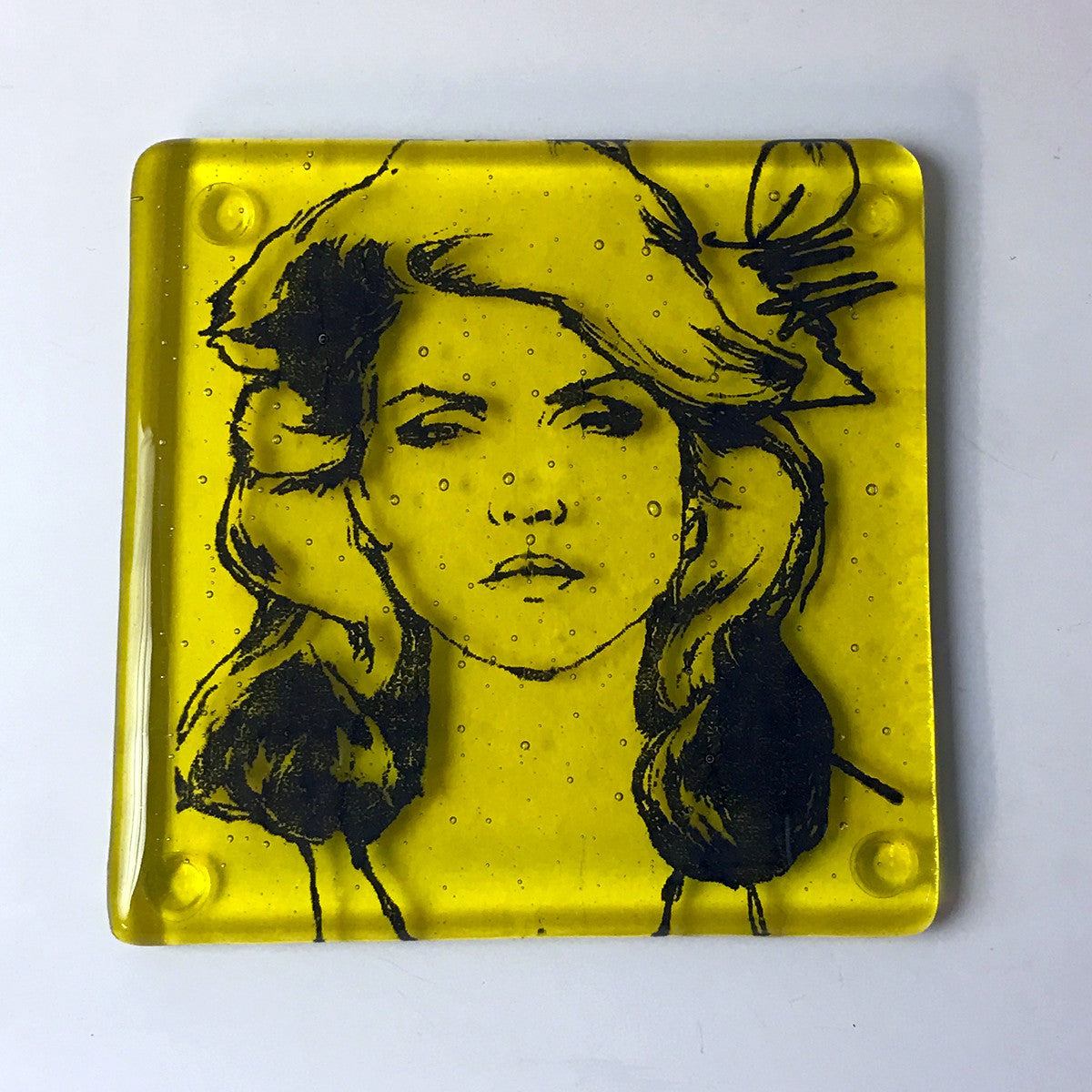 Debbie Harry Fused Glass 4" Single Coaster