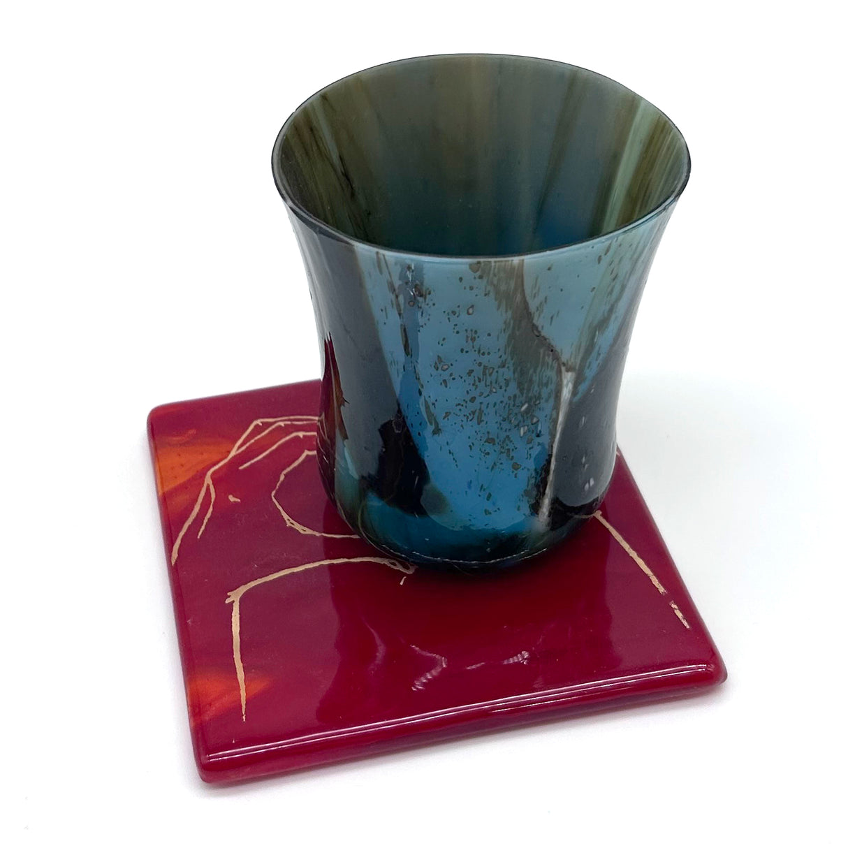 Heart Hands Fused Glass 4" Single Coaster