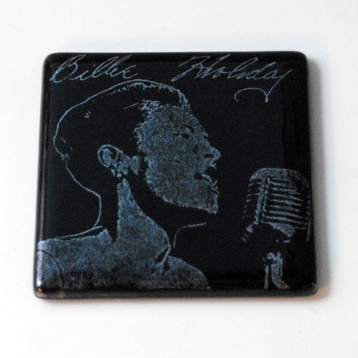 Billie Holiday Fused Glass 4" Single Coaster