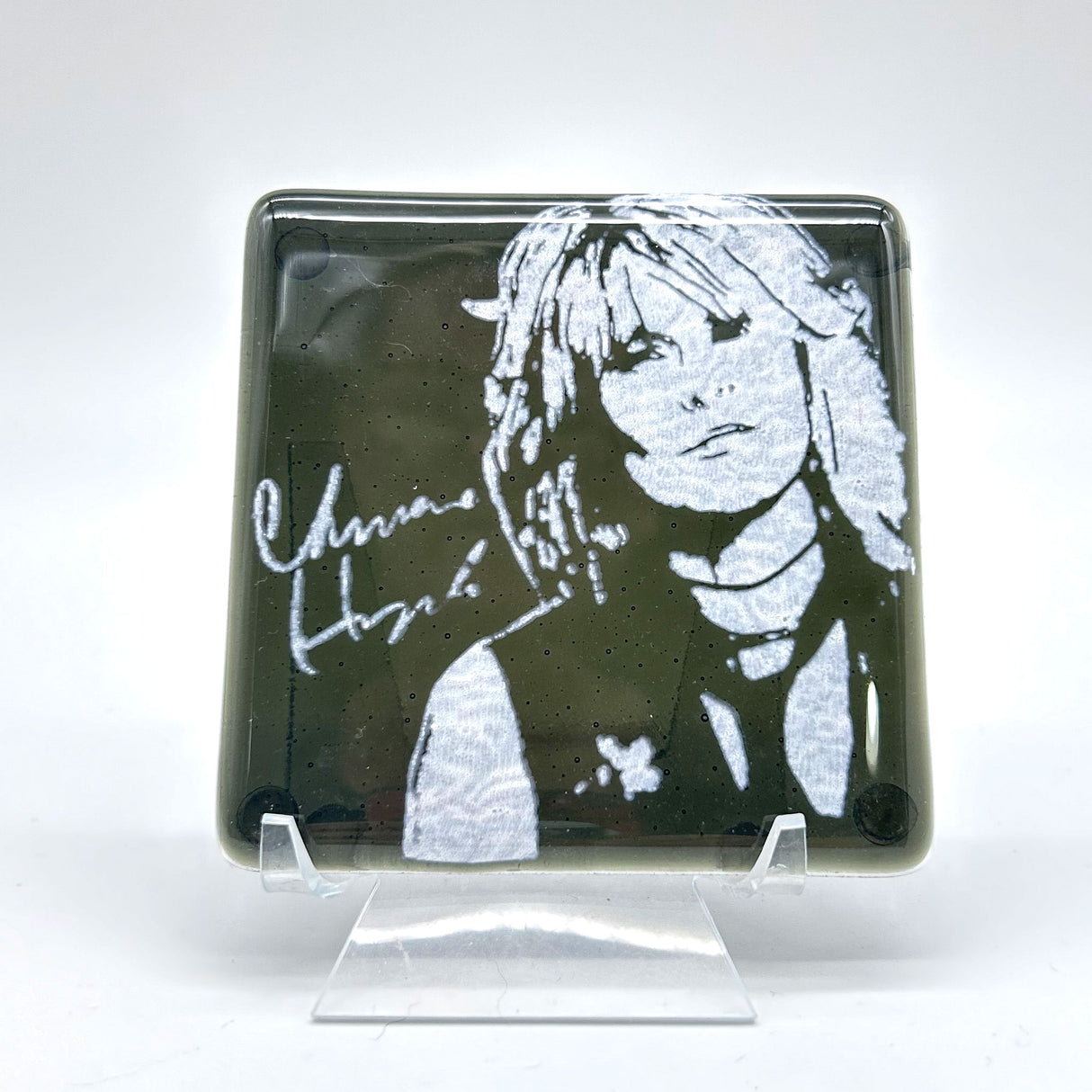 Chrissie Hynde Fused Glass 4" Single Coaster