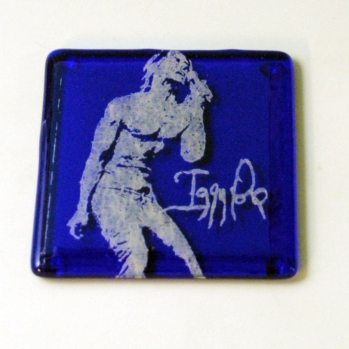 Iggy Pop Fused Glass 4" Single Coaster